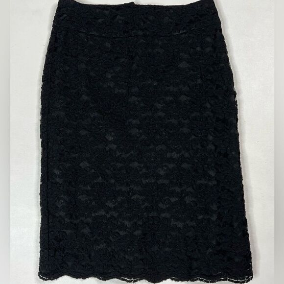 Banana Republic | Lined Black Lace Skirt - Picture 1 of 5